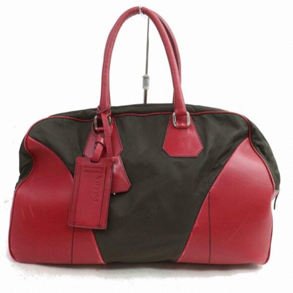 SUPER SALE!  Prada red and black leather/nylon bag made purchased in ITALIA - Picture 1 of 17
